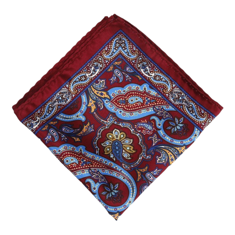 Vínový kapesník do saka Paisley 