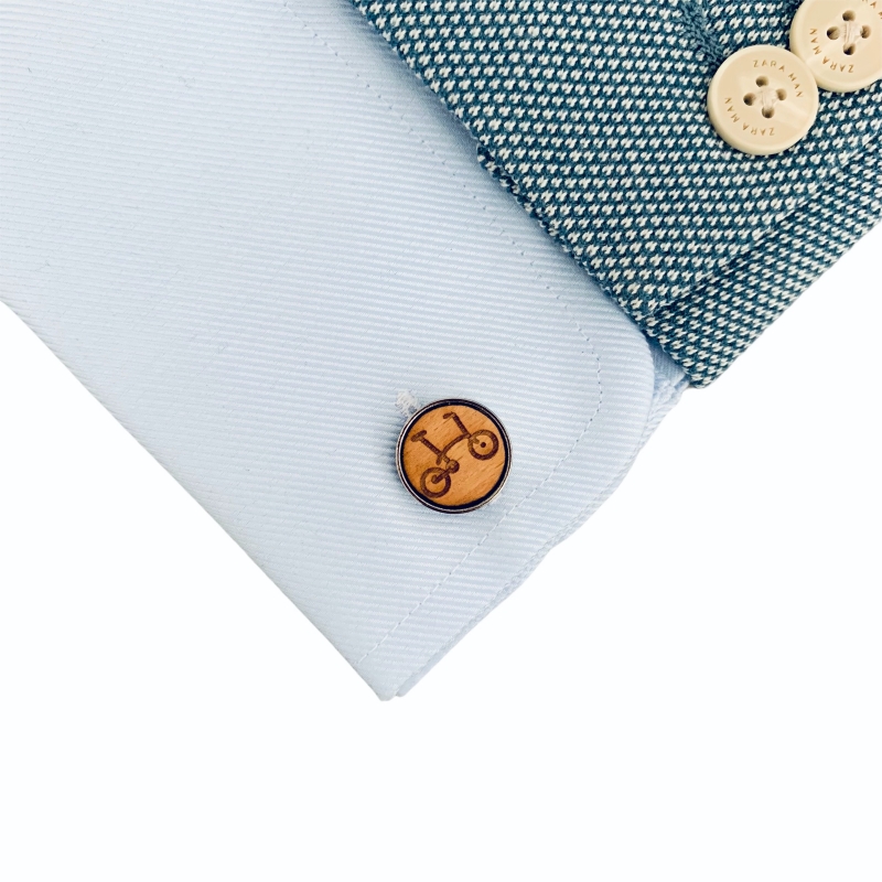 Dřevěné manžetové knoflíčky Skládací kolo 