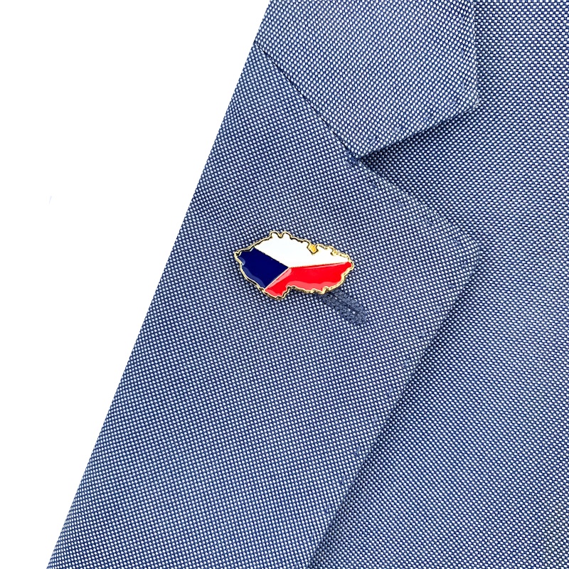 Zlatá brož Mapa Česká republika 