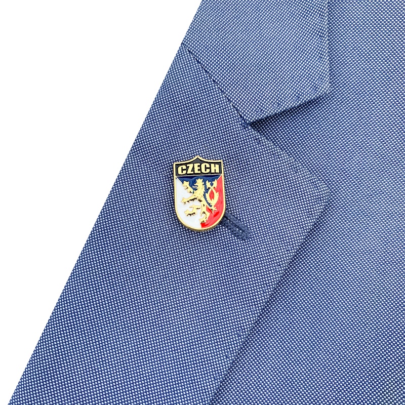 Zlatá brož Vlajka Czech se lvem 