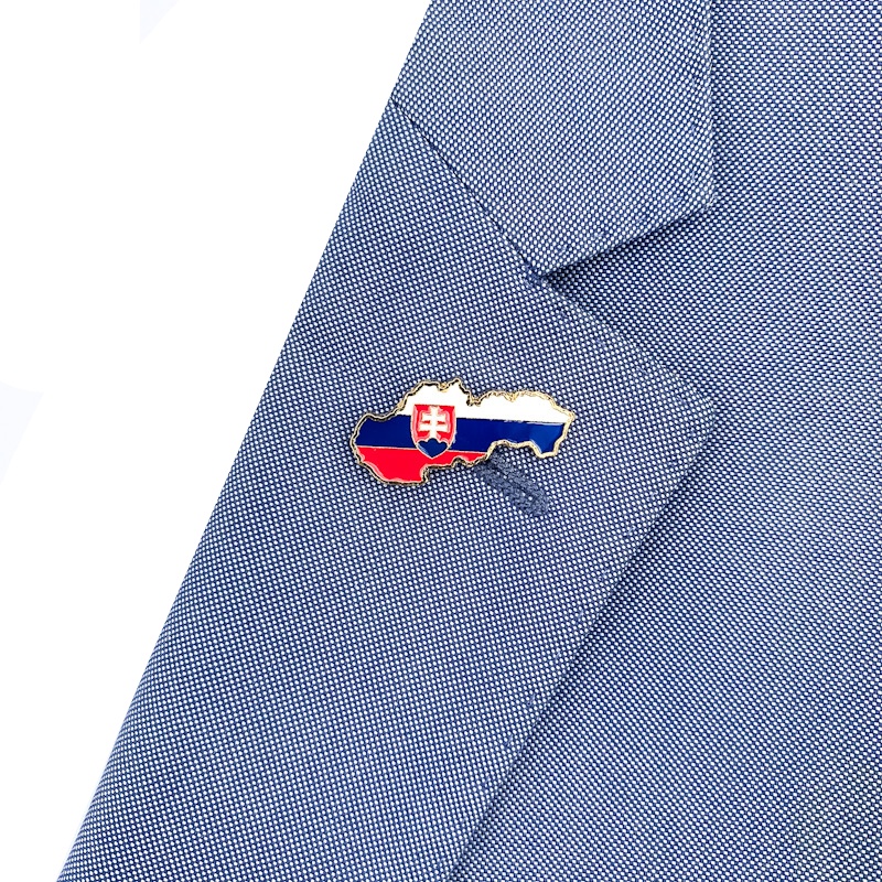 Zlatá brož Mapa Slovenská republika se znakem  