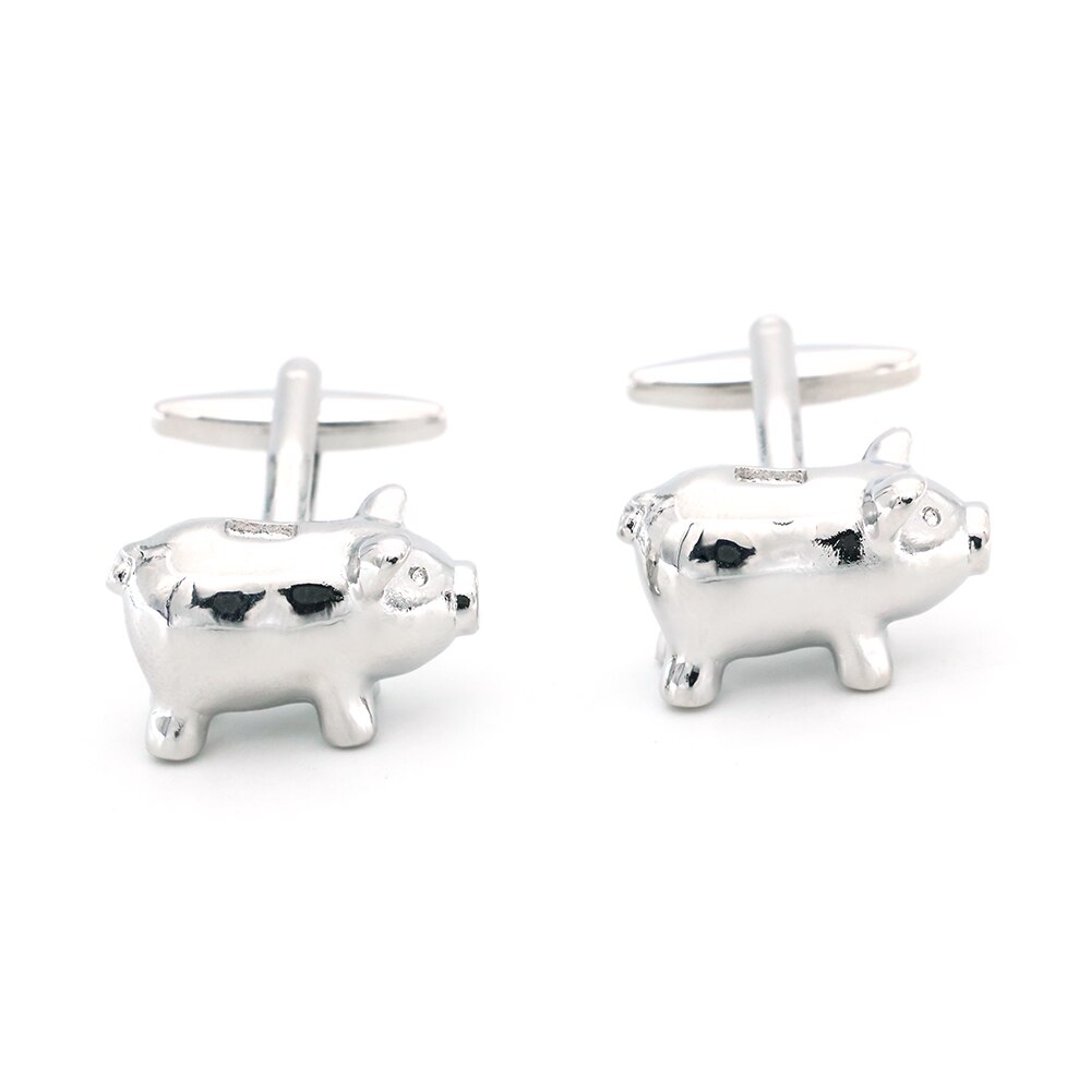 Stříbrné manžetové knoflíčky Prasátko - kasička 