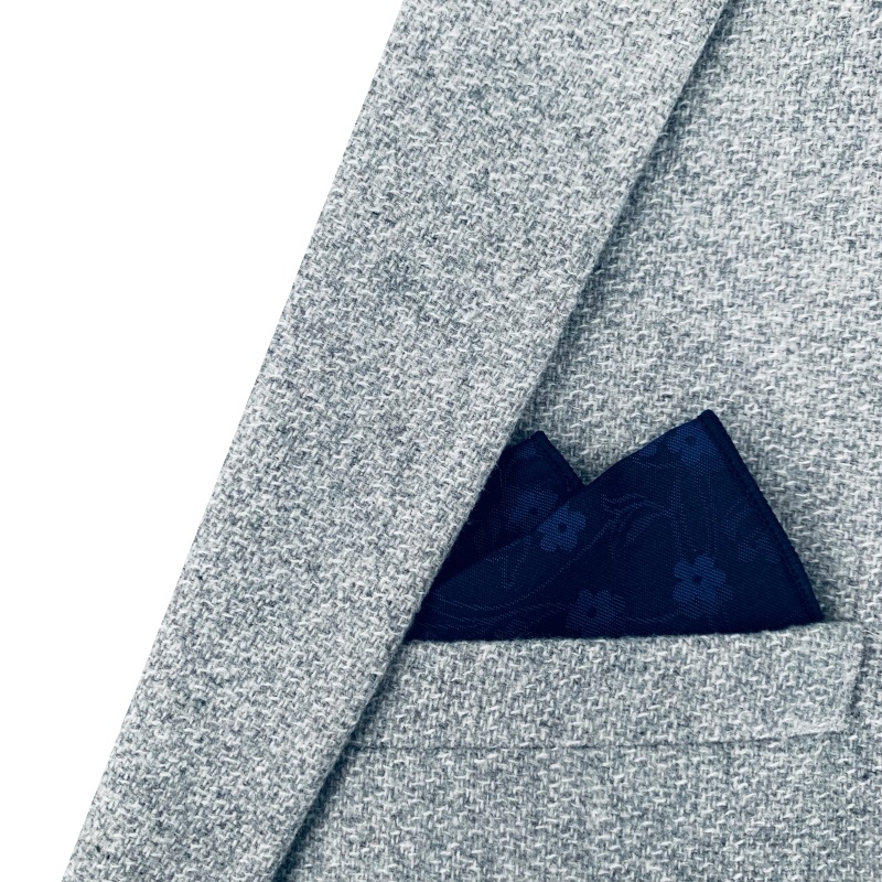 Modrý kapesník do saka Flower