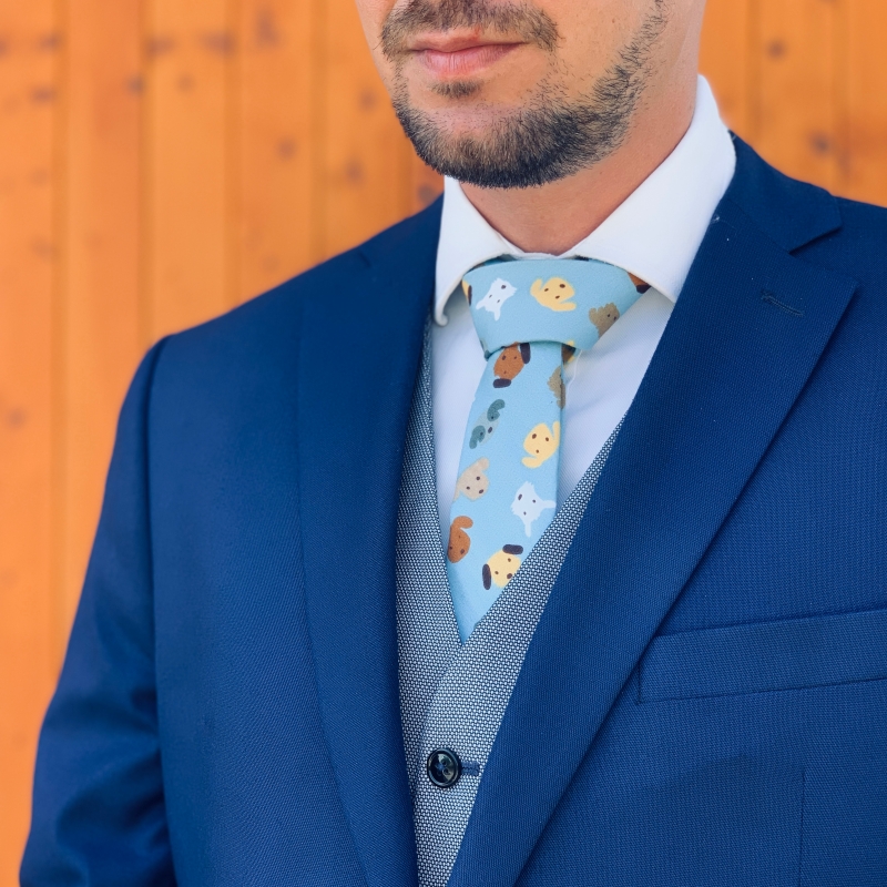 Modrá kravata Pejsci 