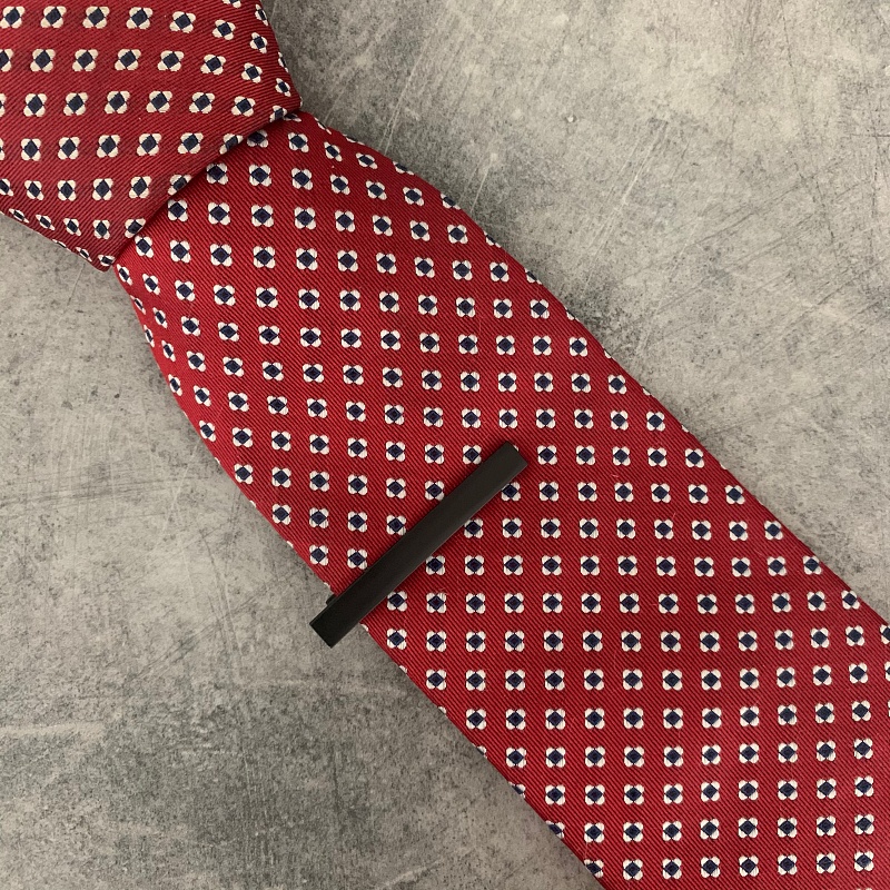 Černá matná spona na kravatu Matte - 5 cm 