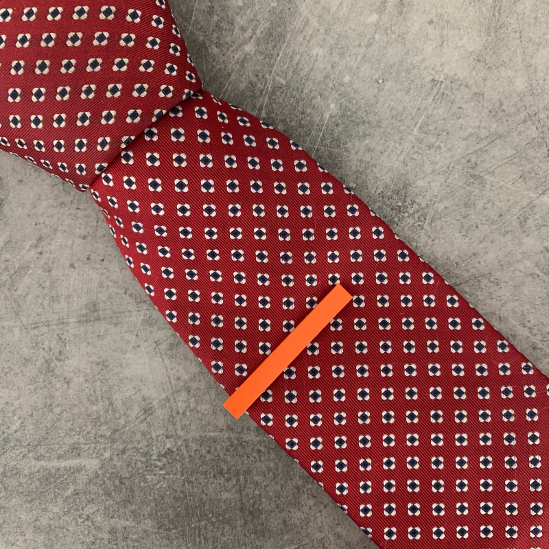 Oranžová matná spona na kravatu Matte - 5 cm 