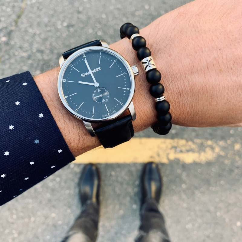 Matně černý náramek Zvěrokruh - Ryby 