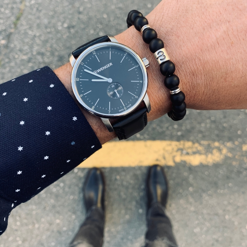 Matně černý náramek Zvěrokruh - Beran