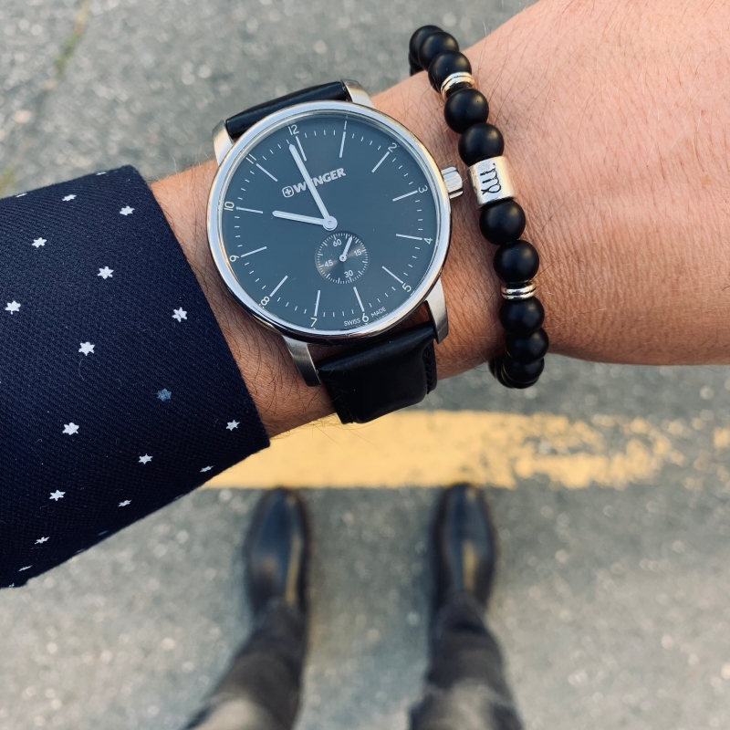 Matně černý náramek Zvěrokruh - Panna