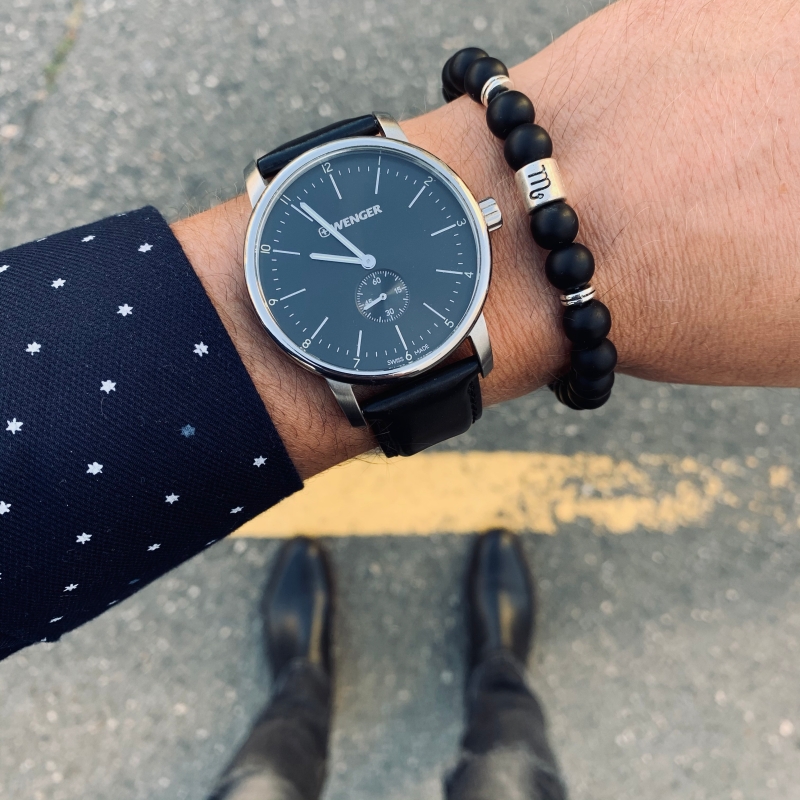 Matně černý náramek Zvěrokruh - Váhy