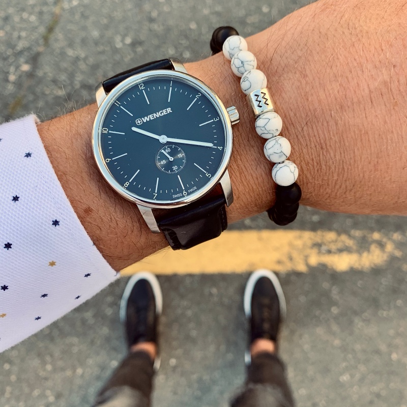 Černo - bílý náramek Zvěrokruh - Vodnář