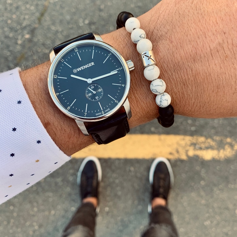 Černo - bílý náramek Zvěrokruh - Střelec