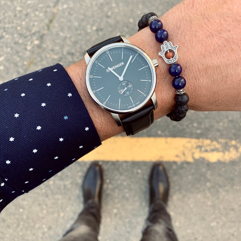 Černo - modrý náramek Fatimina ruka