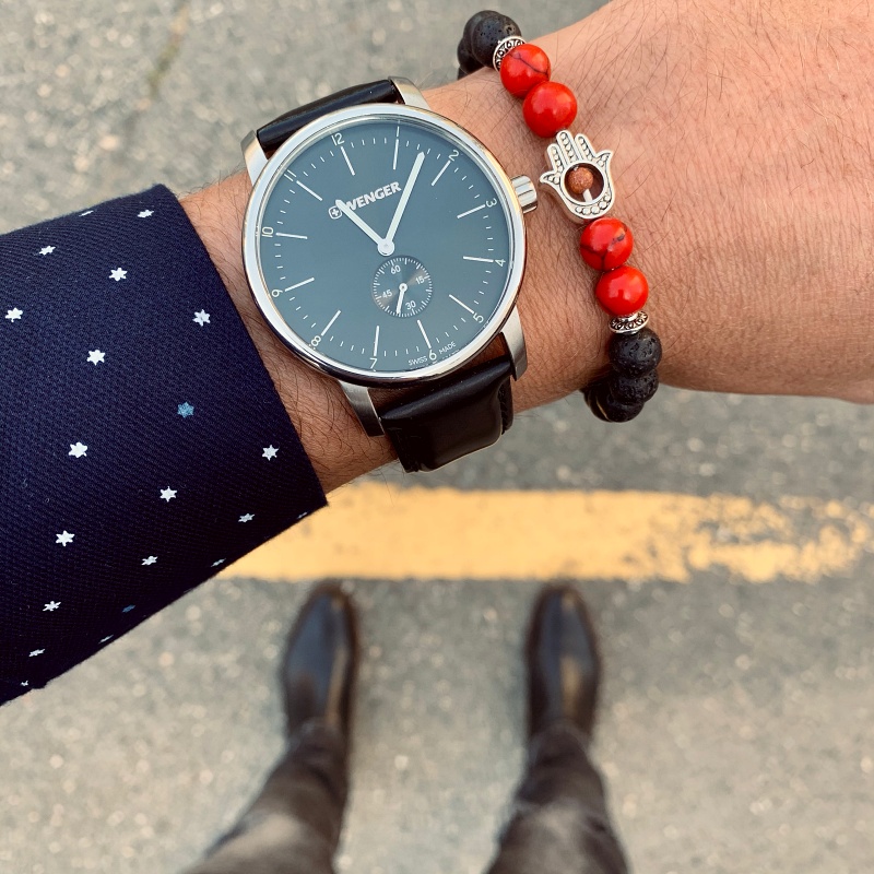 Černo - červený náramek Fatimina ruka