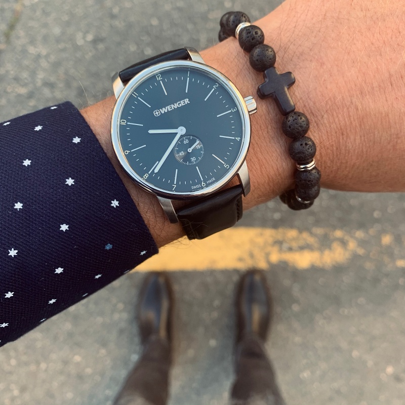 Černý náramek Kříž - láva 