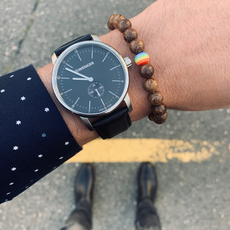 Hnědý náramek Wood LGBT