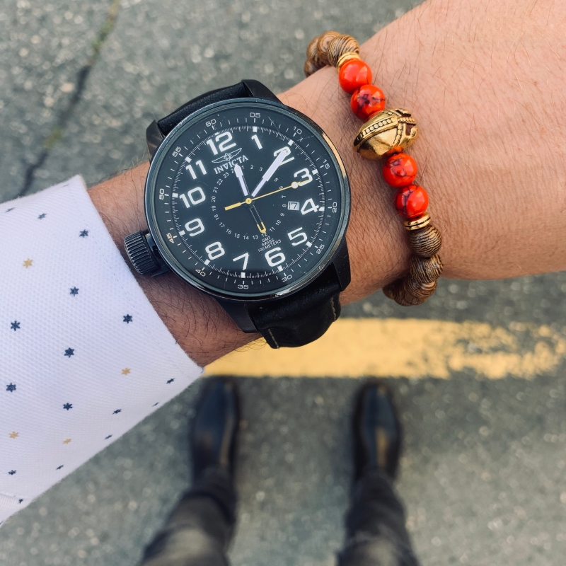 Hnědo - červený náramek Sparta bojovník 