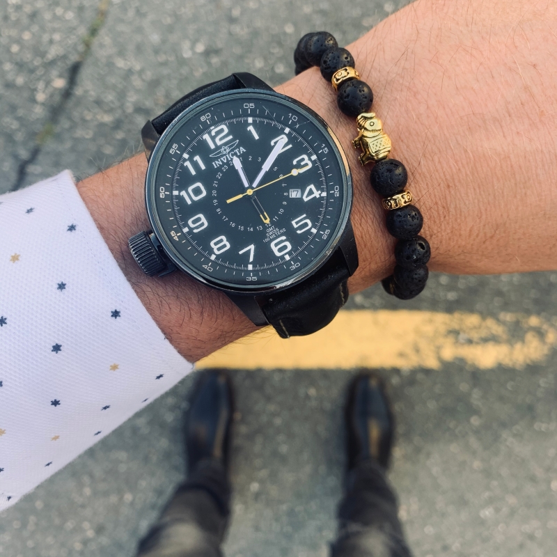 Černý lávový náramek Slon 