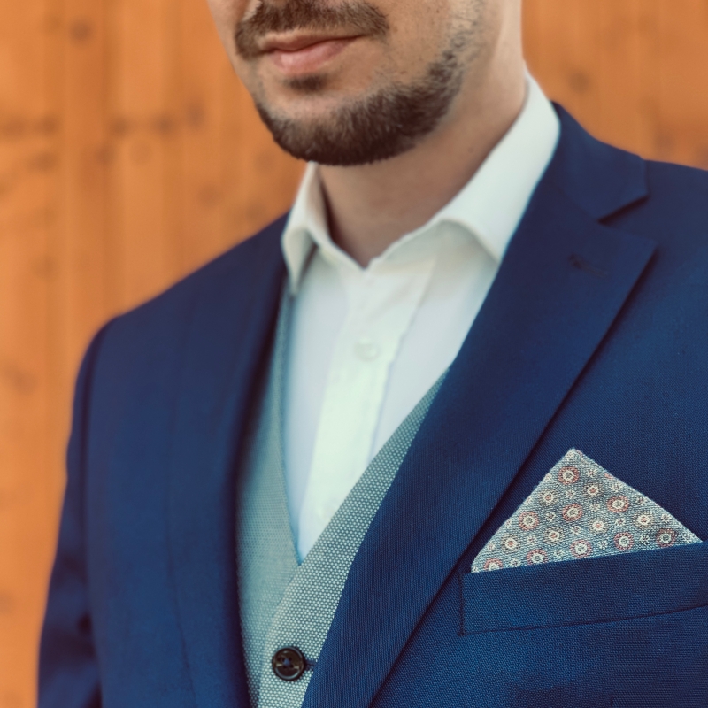 Modrý kapesník do saka Blažek Circle 