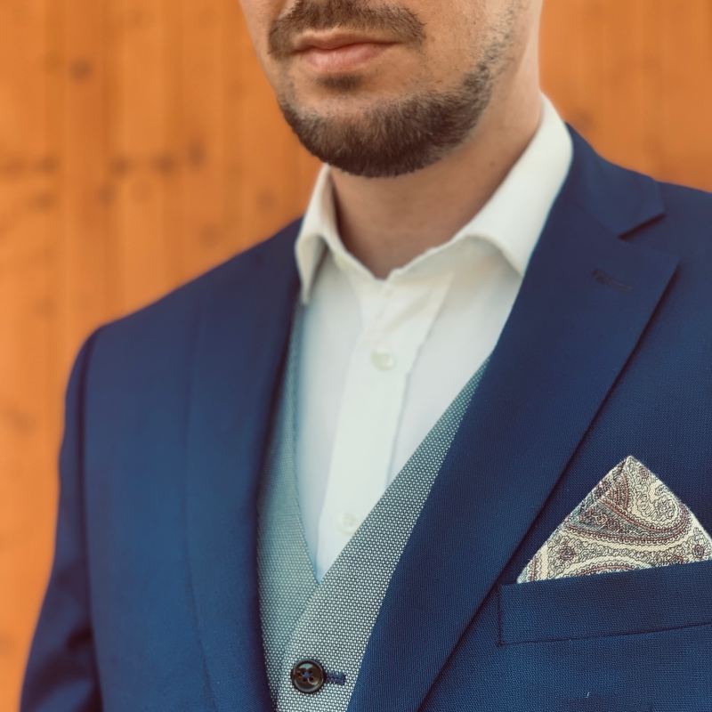 Bílý kapesník do saka Blažek Paisley 