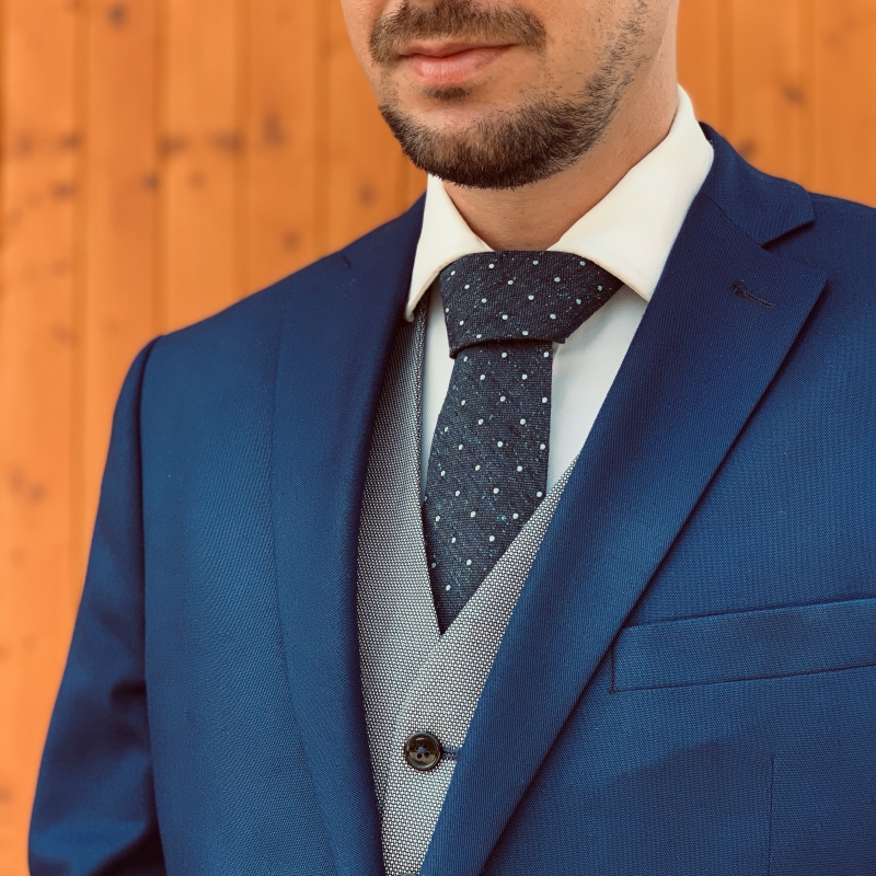 Modrá kravata Blažek Dots