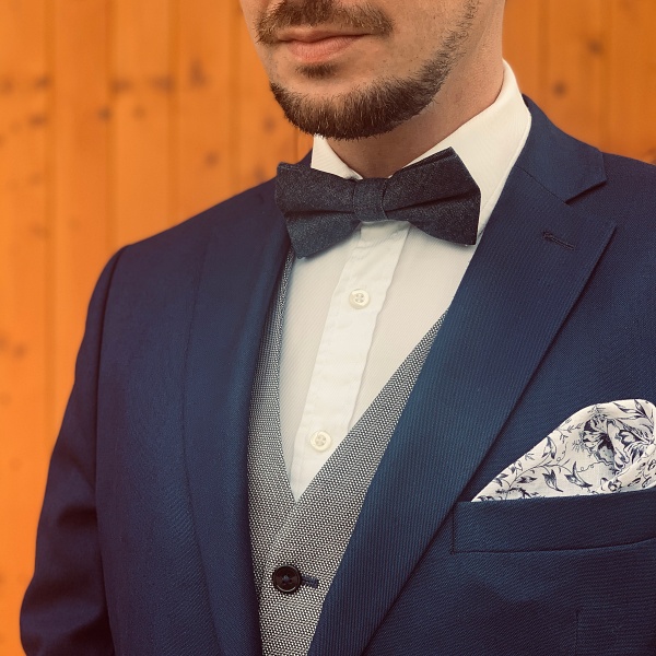 Modrý pánský motýlek Denim 