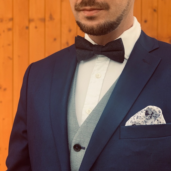 Tmavě modrý pánský motýlek Denim 