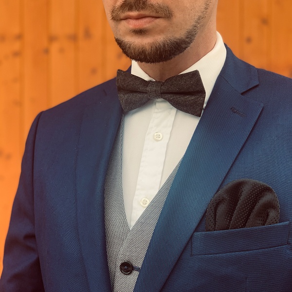 Černý pánský motýlek Denim 