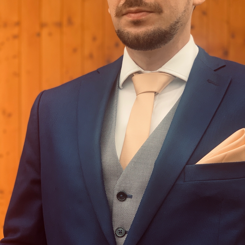 Zlatý set kravata, motýlek, kapesník a manžetové knoflíčky Plaid