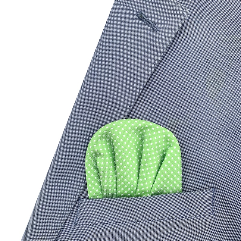 Zeleno - bílý kapesník do saka Dots