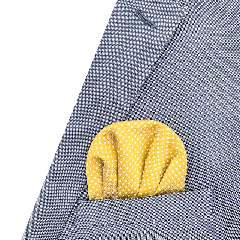 Zlato - bílý kapesník do saka Dots