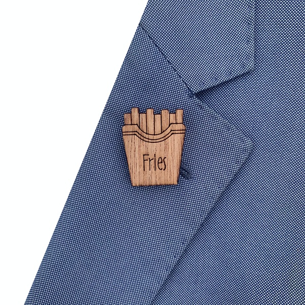 Dřevěná brož Hranolky