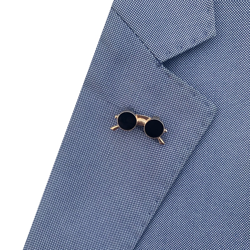 Zlato - černá brož Sluneční brýle lenonky 