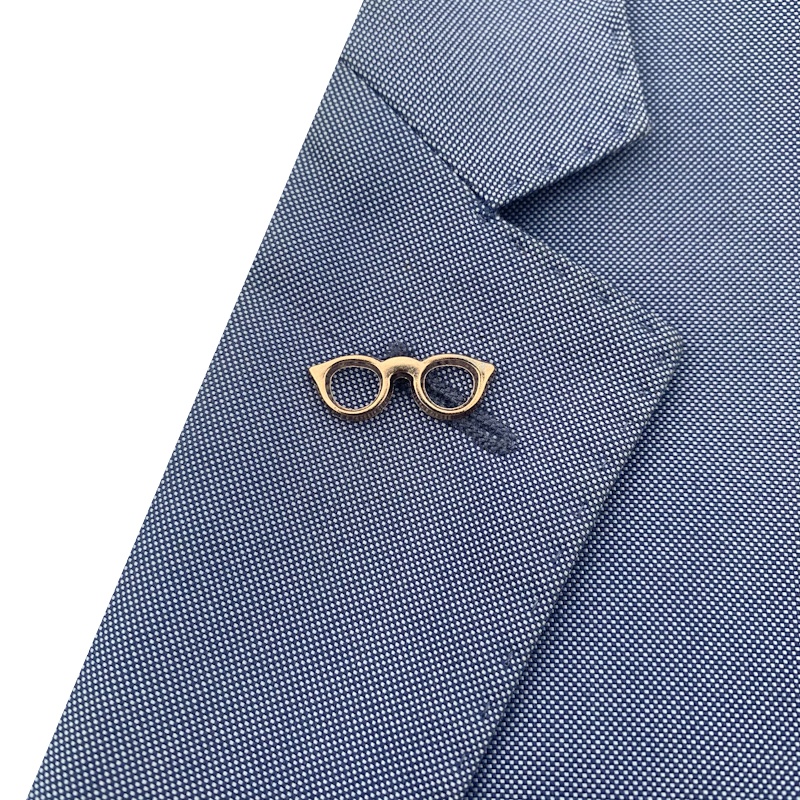 Zlatá brož Kulaté brýle 