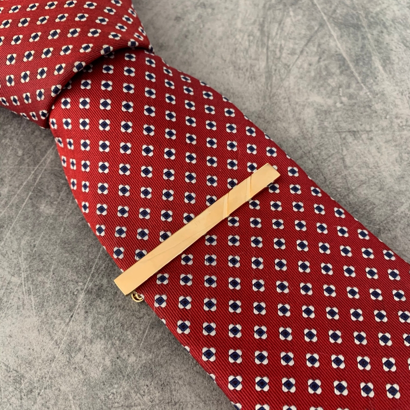 Zlatá spona na kravatu 2 stripes 