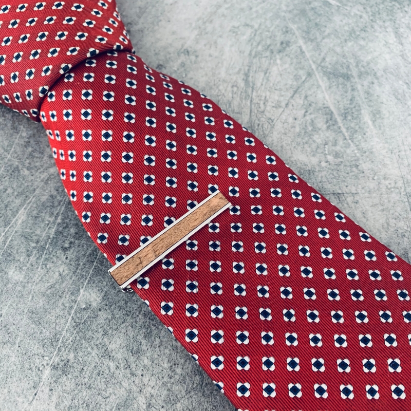 Dřevěná spona na kravatu Brown wood 