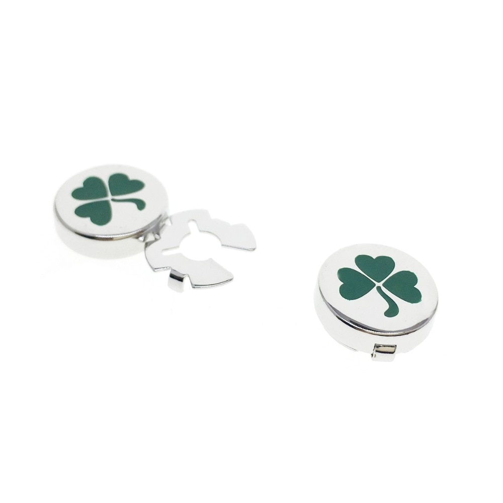 Ozdoba na knoflíčky košile Zelený trojlístek 