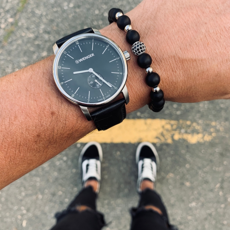 Matně černý náramek Disco ball 