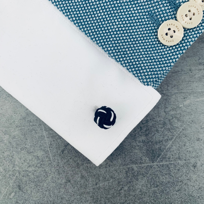 Černo - bílé manžetové knoflíčky Big Ball 