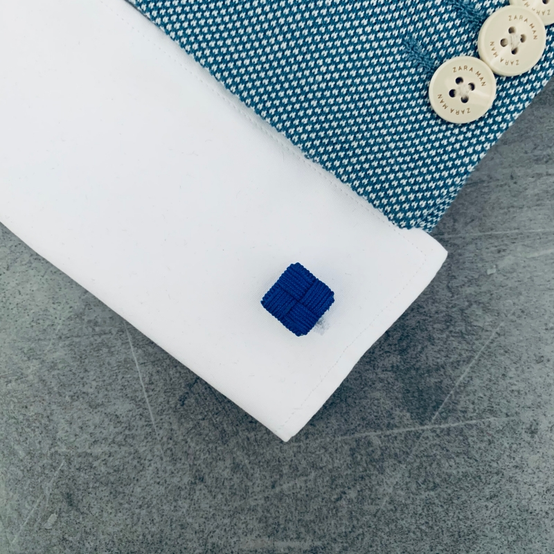 Modré manžetové knoflíčky Ball Square