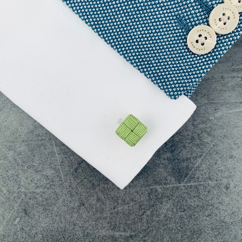 Zelené manžetové knoflíčky Ball Square