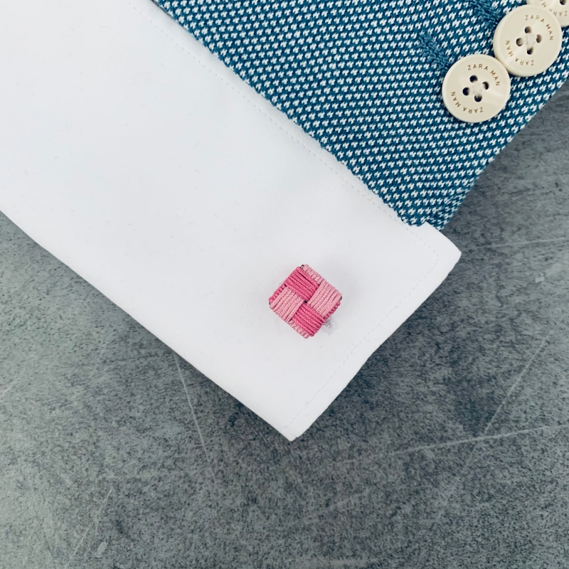 Růžové manžetové knoflíčky Ball Square