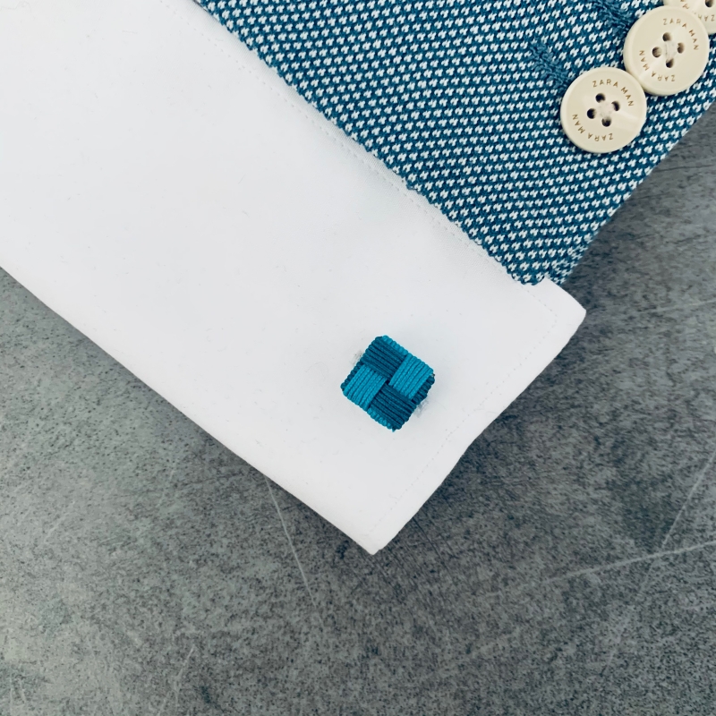 Tyrkysové manžetové knoflíčky Ball Square