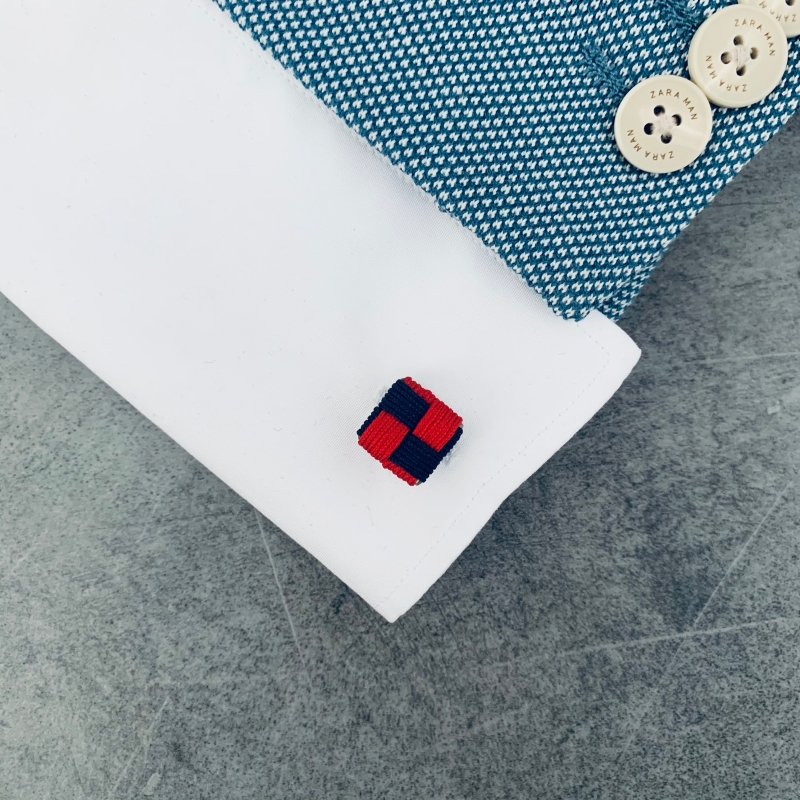 Modro - červené manžetové knoflíčky Ball Square