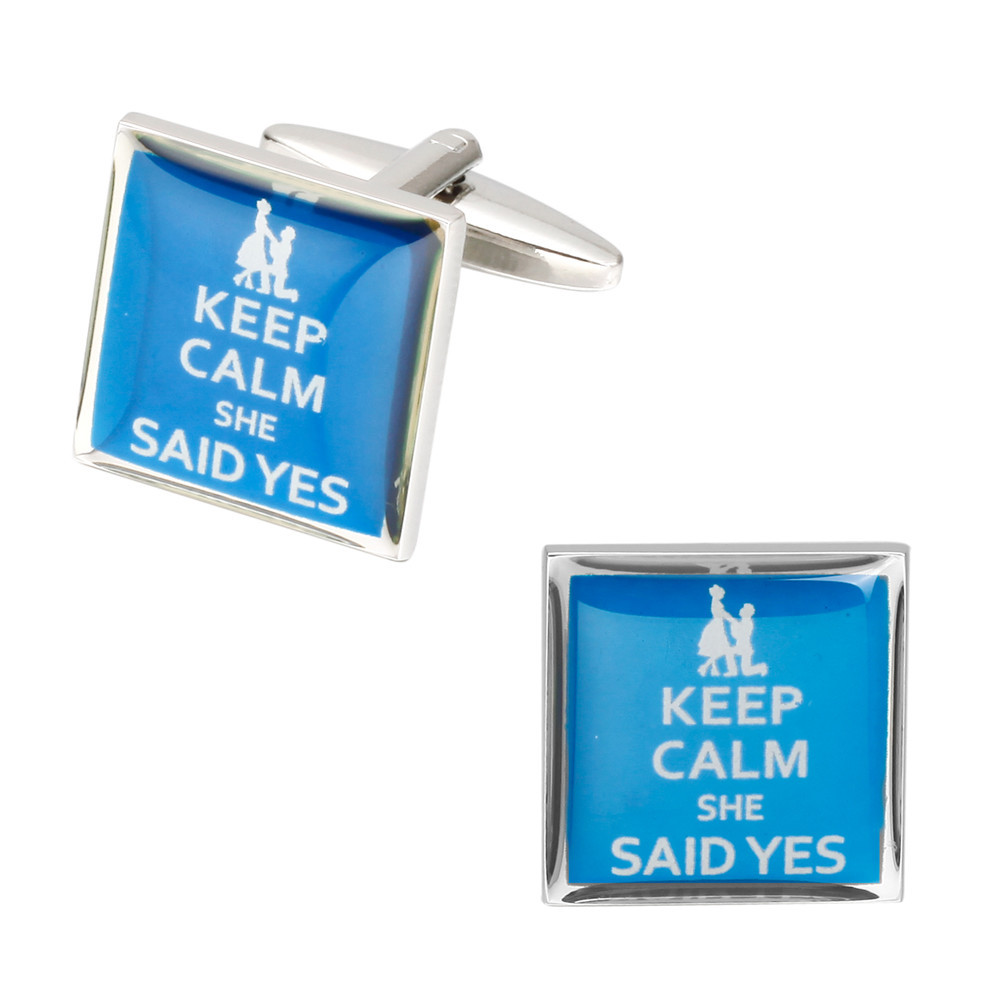 Manžetové knoflíčky Keep calm she said YES