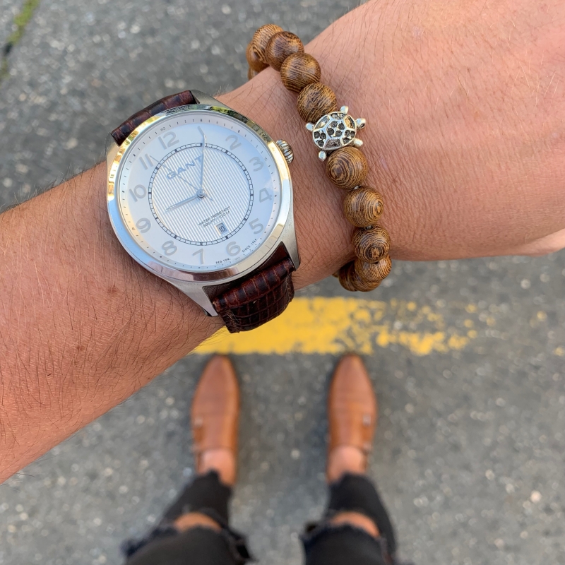 Hnědý náramek Želva big 