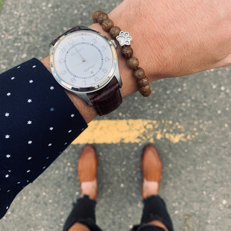 Hnědý náramek Psí tlapka 