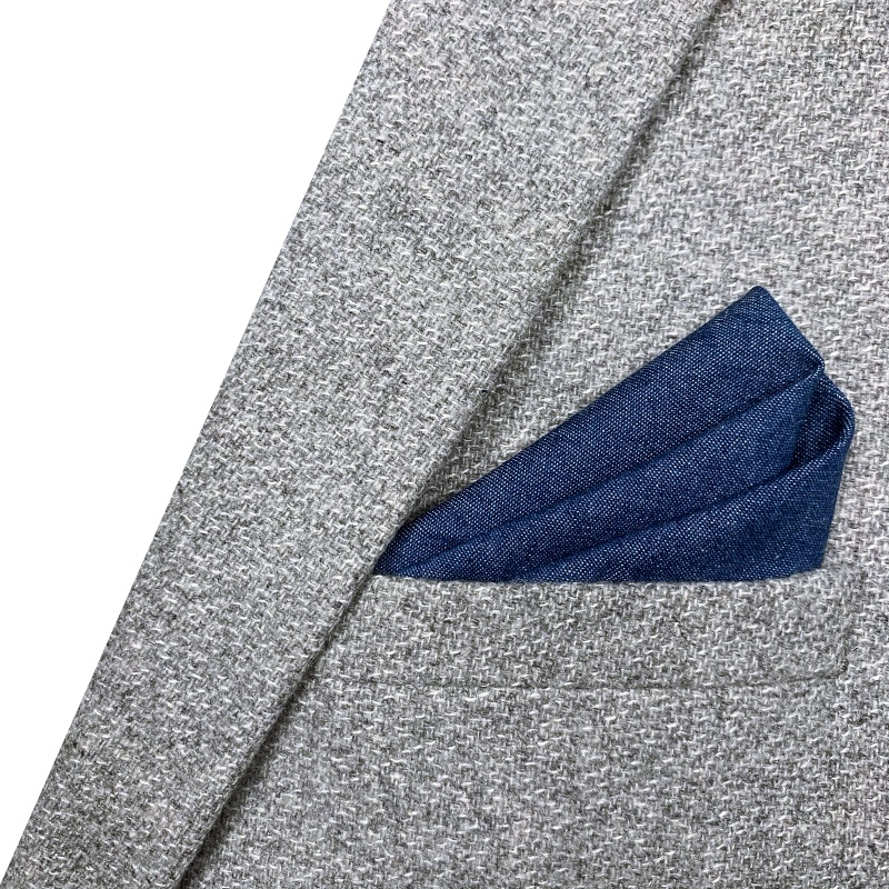 Světle modrý kapesník do saka Denim 