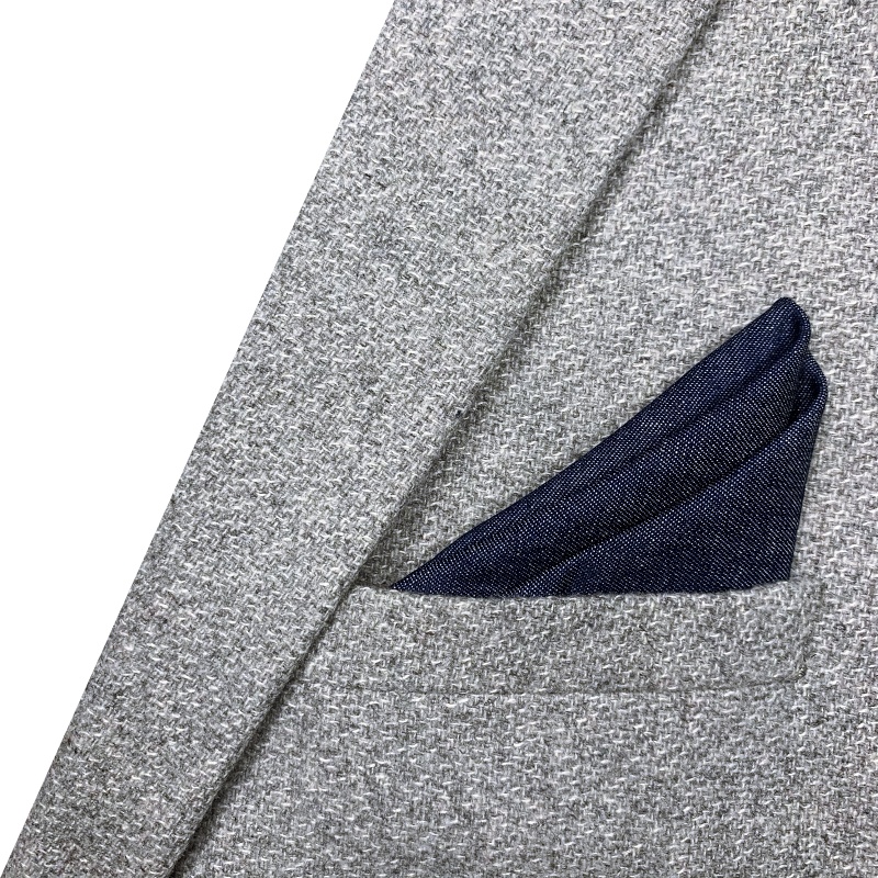 Modrý kapesník do saka Denim 