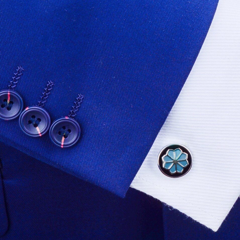 Manžetové knoflíčky Flower blue 